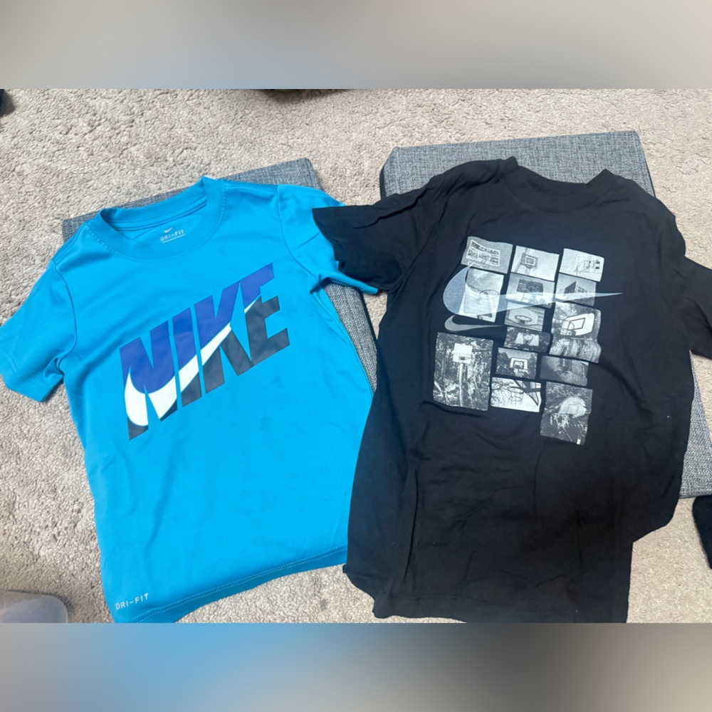 Nike Kids Blue and Black Graphic Tees- Set of 2